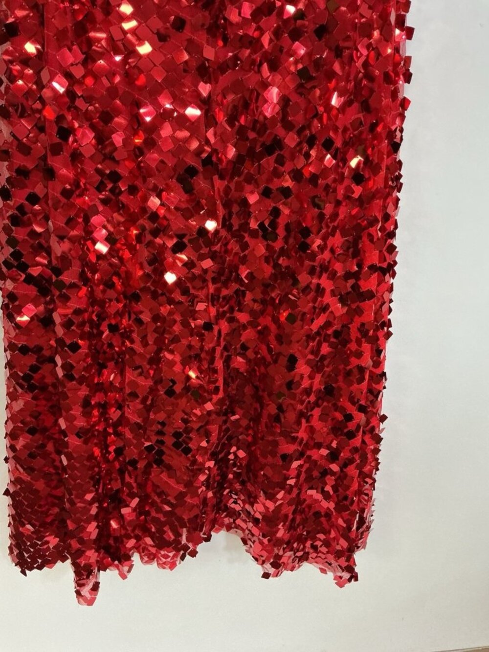 Red Sequin Bling Maxi Skirt Metallic Party Costume Womens 4XL - Picture 5 of 7
